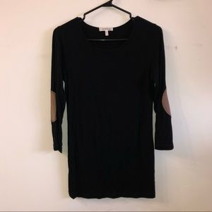 Sleek black shirt with elbow pads